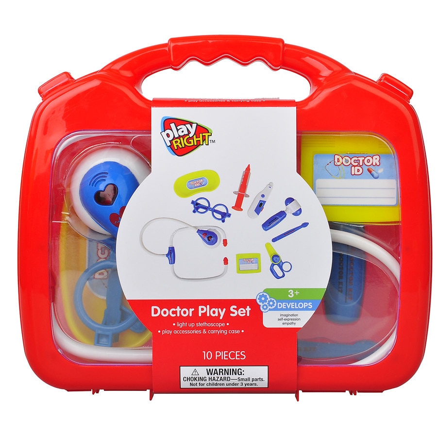 10Piece Playright Toy Doctor Playset w/ Light Up Stethoscope 3.50