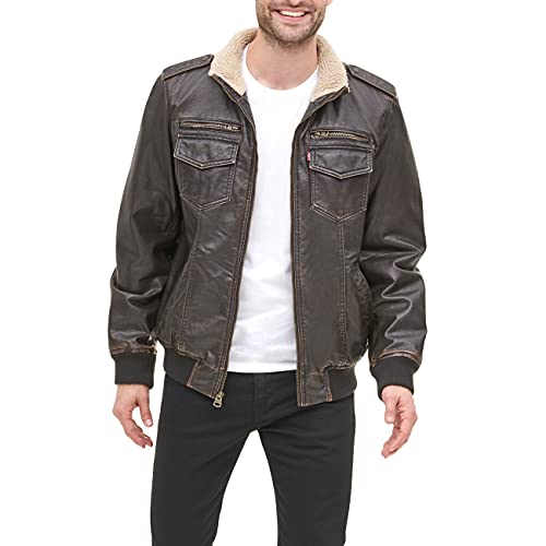 sherpa leather bomber jacket