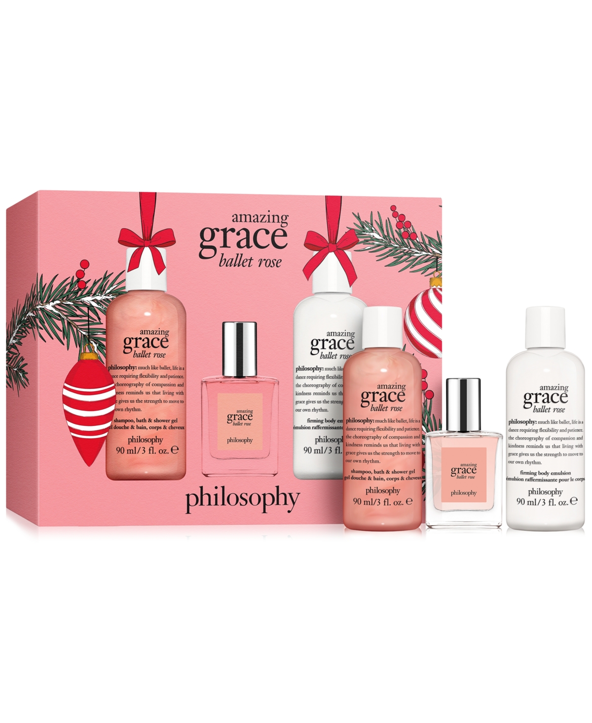 3 Piece Philosophy Amazing Grace Ballet Rose Eau de Toilette Gift