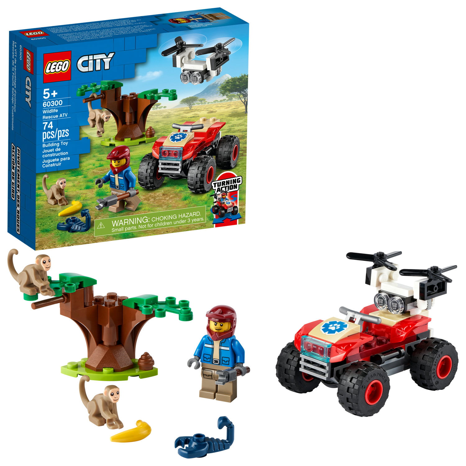 74-Piece Lego City Wildlife Rescue ATV Building Kit (60300) $6.50 + Free S&H w/ Walmart+, Prime or $25+