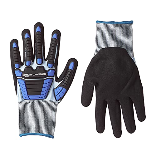 AmazonCommercial 18G Goldsilk & Sandy Nitrile Gloves with Impact Protection on Back (Blue/Black, Select Sizes) from $2.72 + Free S&H w/ Prime or $25+