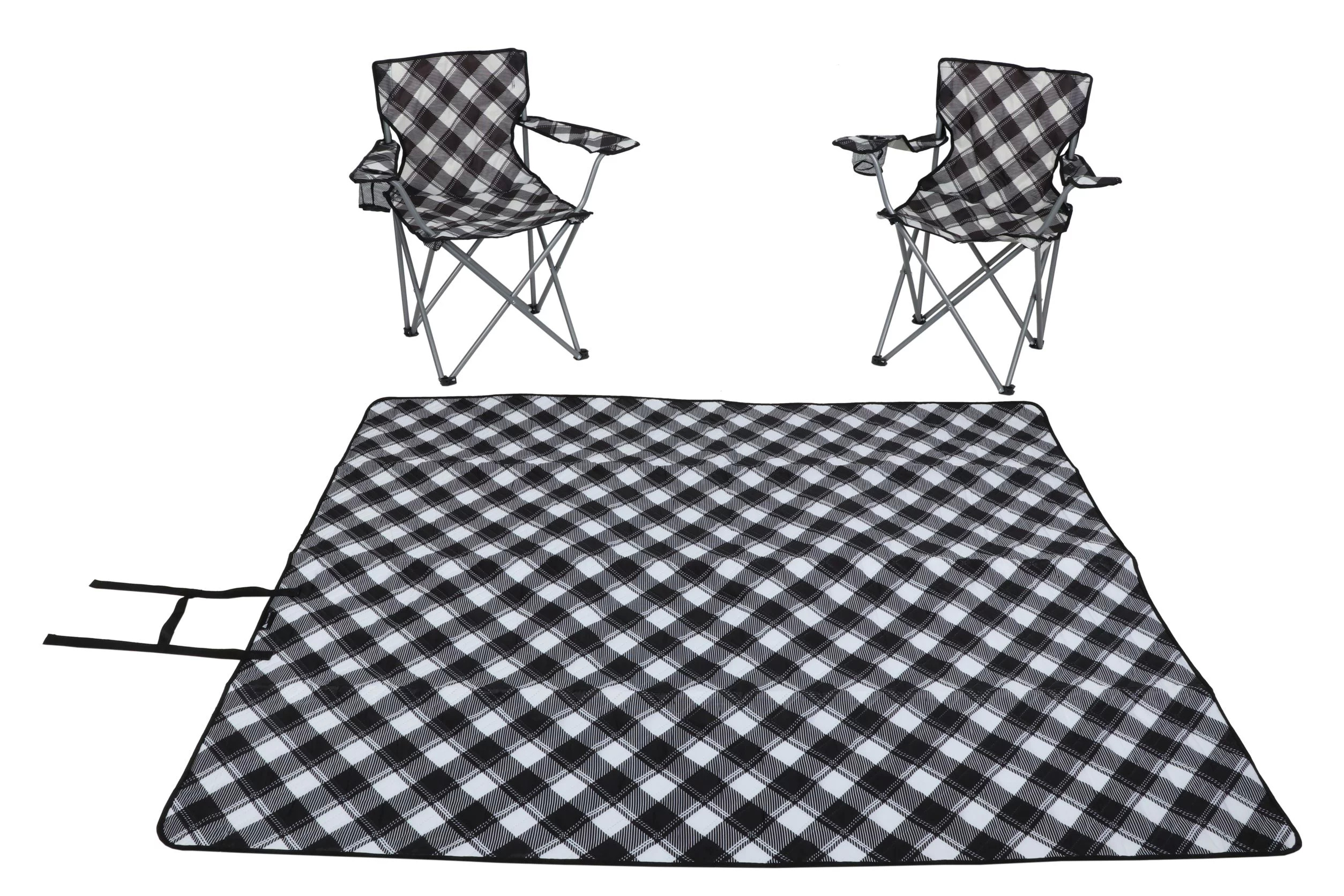 3-Pc Ozark Trail Camping Chairs & Blanket Set (2 Chairs + 1 Blanket, Red or Black) $20 + FS w/ Walmart+ or $35+