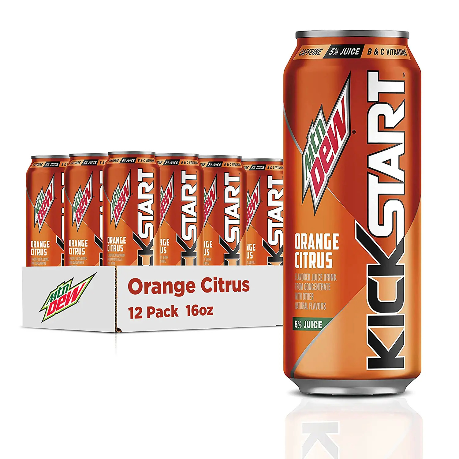 12-Pack 16-Oz Mountain Dew Kickstart (Orange Citrus) $11.40 w/ S&S + Free Shipping w/ Prime or on $25+