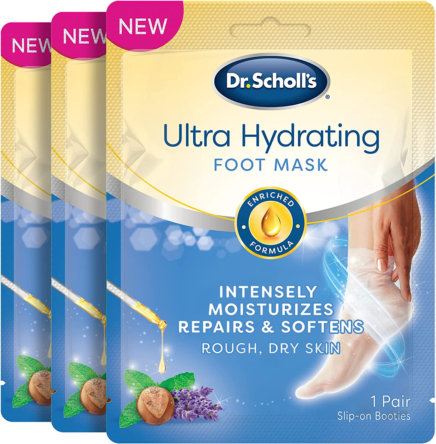 3-Pack Dr. Scholl's Ultra Hydrating Foot Mask for Rough, Dry Skin $5.35 w/ S&S + Free Shipping w/ Prime or $25+