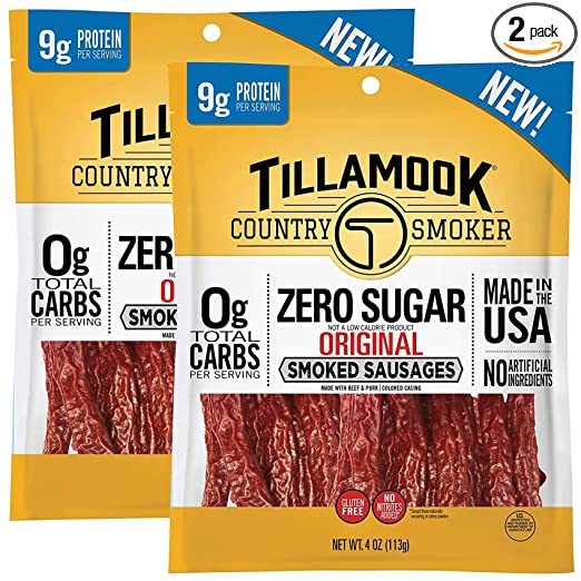 2-Pack 4-oz. Tillamook Country Smoker Keto Friendly Zero Sugar Smoked Sausages $6.40 + Free S&H w/ Prime or $25+