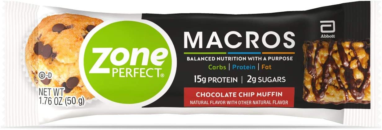 20-Count Zone Perfect Macros Protein Bars (Chocolate Chip Muffin) $13.30 w/ S&S + Free S&H w/ Prime or $25+
