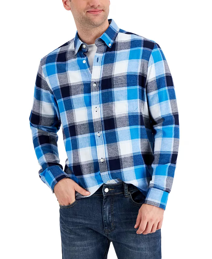 Club Room Men's Regular-Fit Plaid Flannel Shirt (Various Colors) $8.95 at Macy's w/ Free Store Pickup or Free S&H on $25+