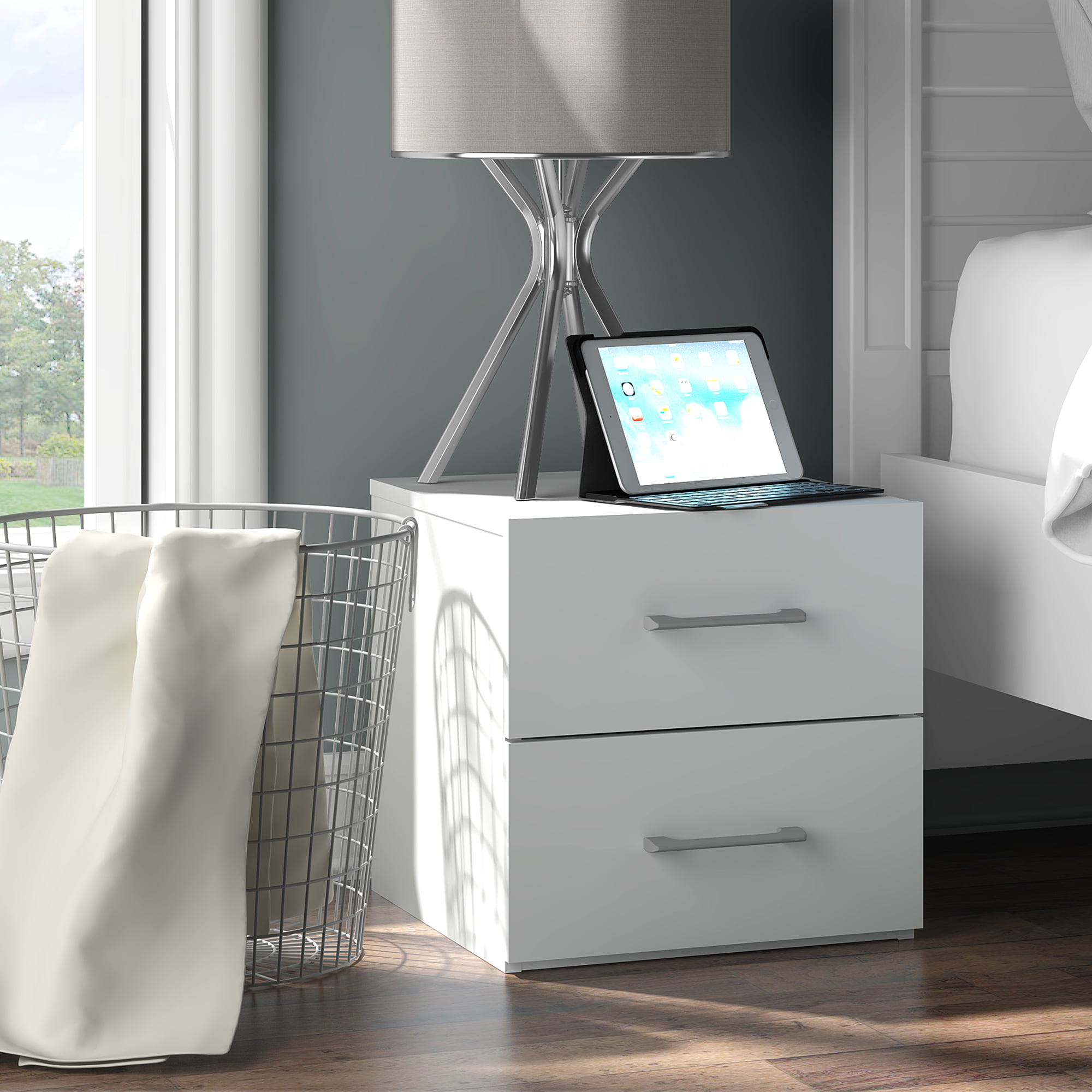 Hillsdale Living Essentials Lundy Low Profile Nightstand with USB Port (White or Black) $63 + Free Shipping