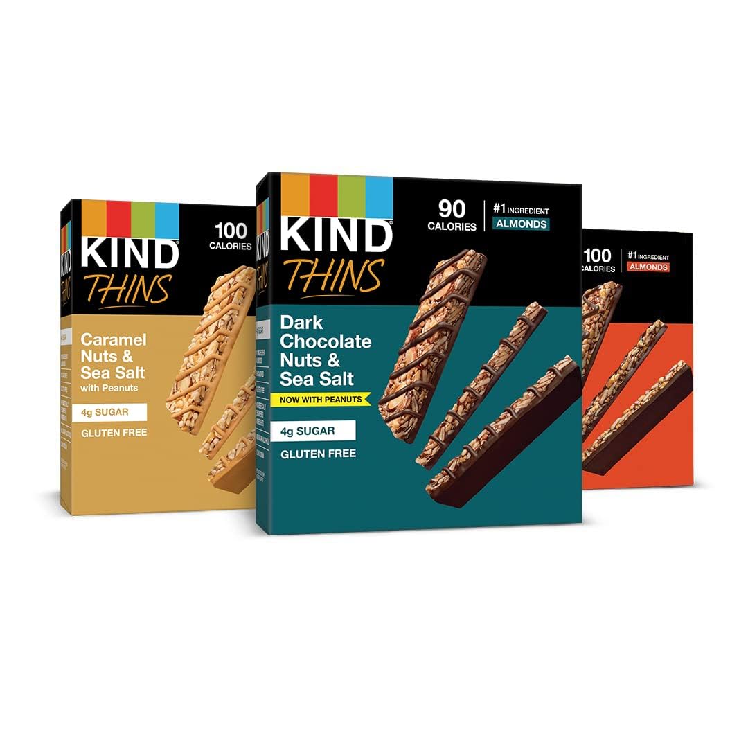 30-Count KIND Thins Snack Bars Variety Pack (Dark Chocolate Nuts & Sea Salt, Caramel Almond & Sea Salt, Peanut Butter Dark Chocolate) $15.60 w/ S&S + Free S&H w/ Prime or $25+