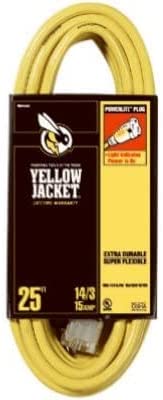 25' Yellow Jacket 15-Amp UL Listed Extension Cord w/ Grounded Lighted Receptacle End $15.85 + Free S&H w/ Prime or $25+