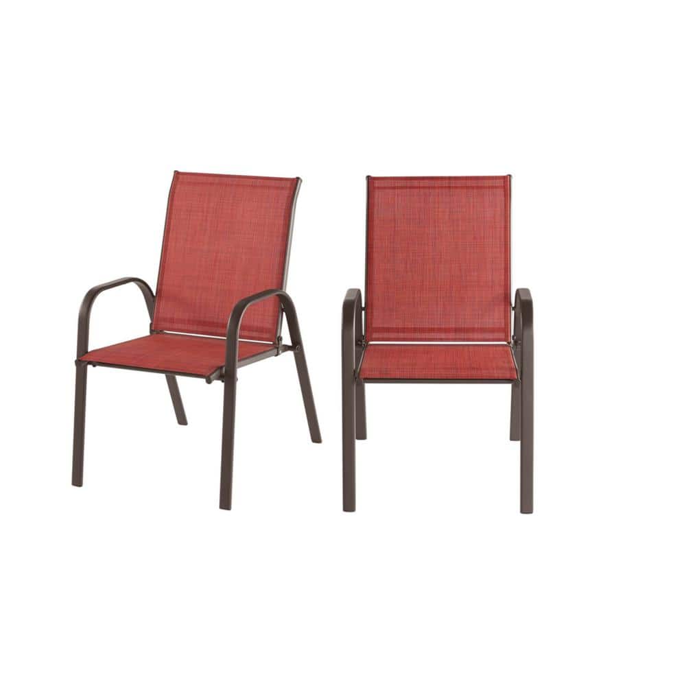 2-Pack StyleWell Steel Sling Outdoor Patio Dining Chair (Chili Red) $44 + Free Shipping