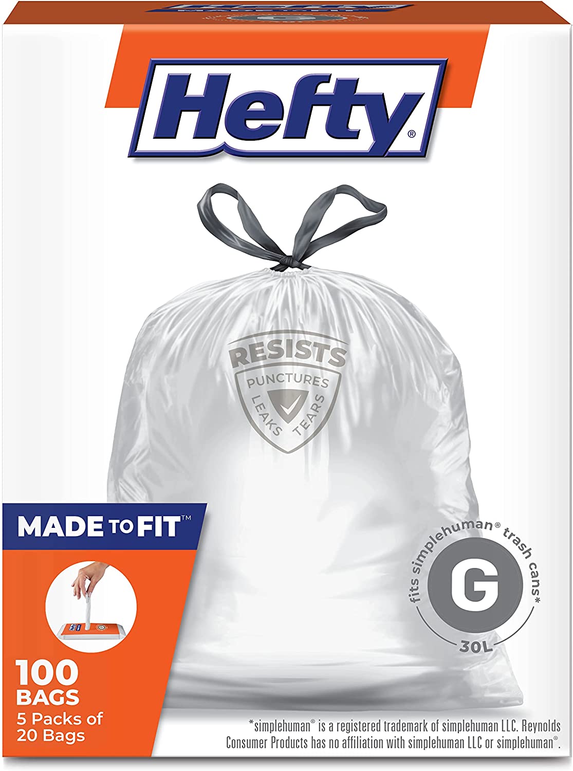 100-Count Hefty Made to Fit Trash Bags (8-Gallon or 9-Gallon) $12.15 w/ S&S & More + Free S&H w/ Prime or $25+