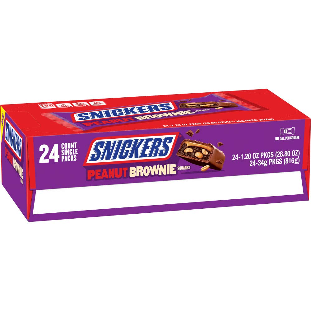 24-Pack 1.2-Oz SNICKERS Peanut Brownie Squares Full Size Chocolate Candy Bar $17.80 w/ S&S + Free S&H w/ Prime or $25+