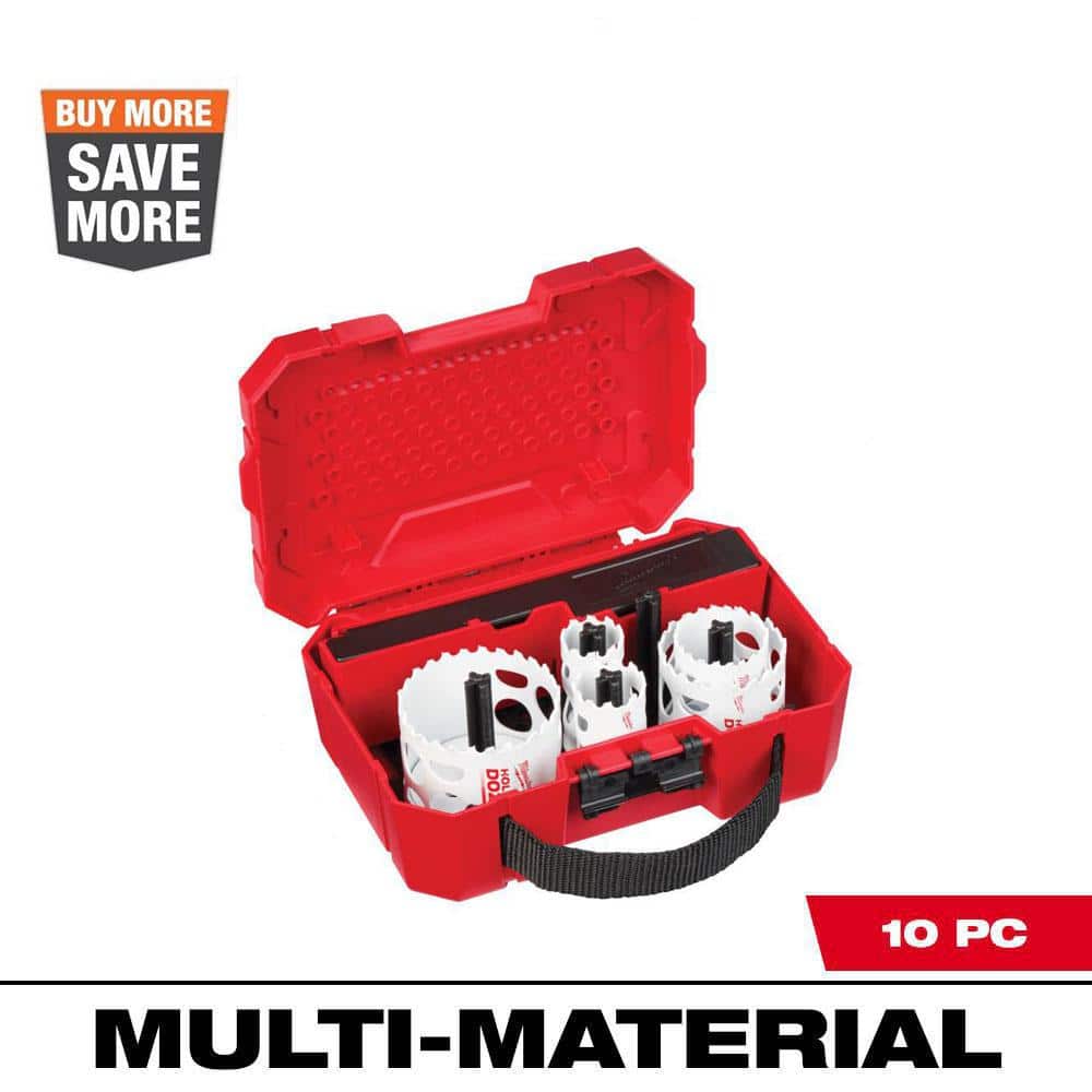 10 Piece Milwaukee Hole Dozer General Purpose Bi Metal Hole Saw Set