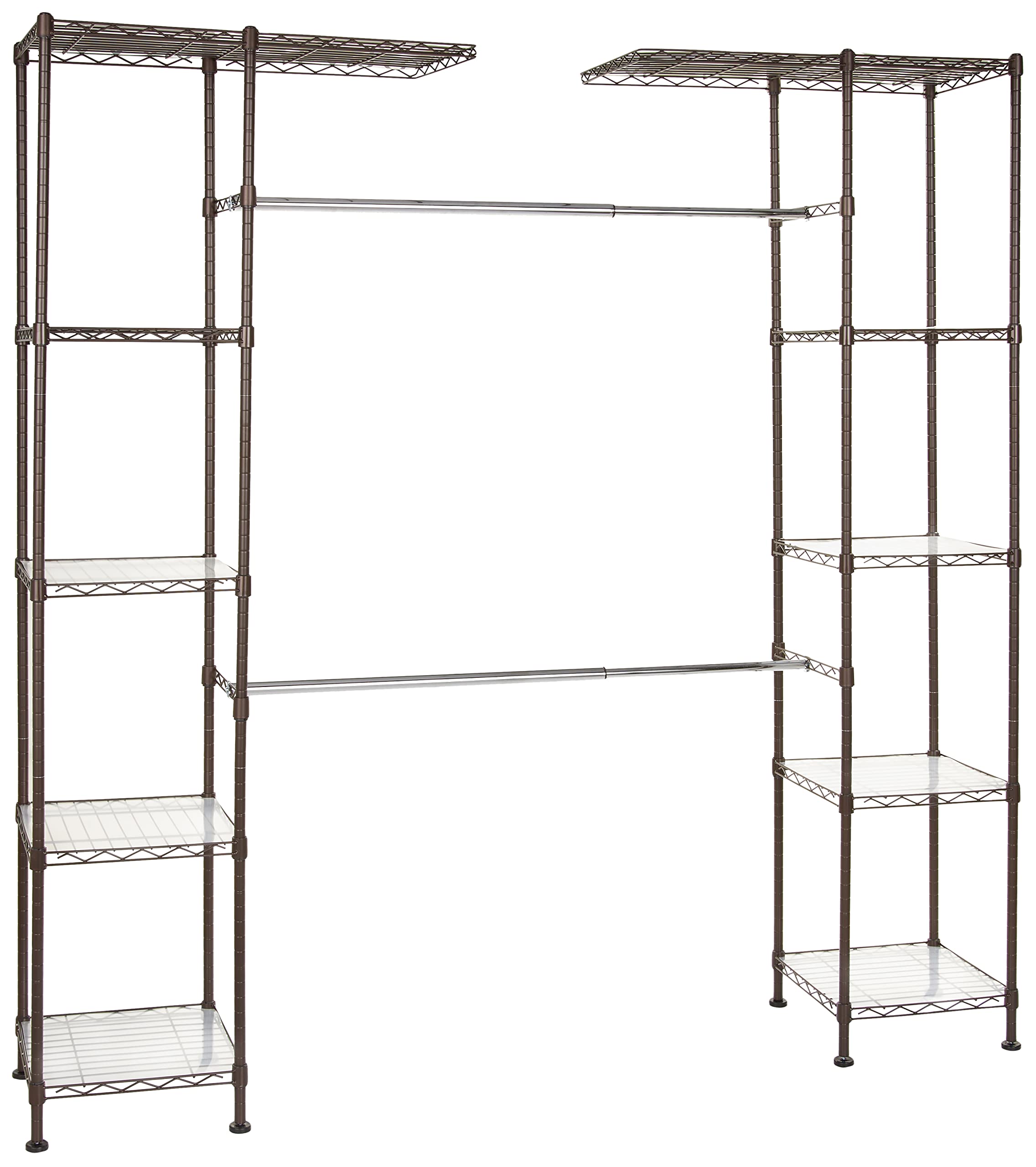 Amazon Basics Expandable Metal Hanging Storage Organizer Rack Wardrobe w/ Shelves (Bronze) $65.20 + Free Shipping
