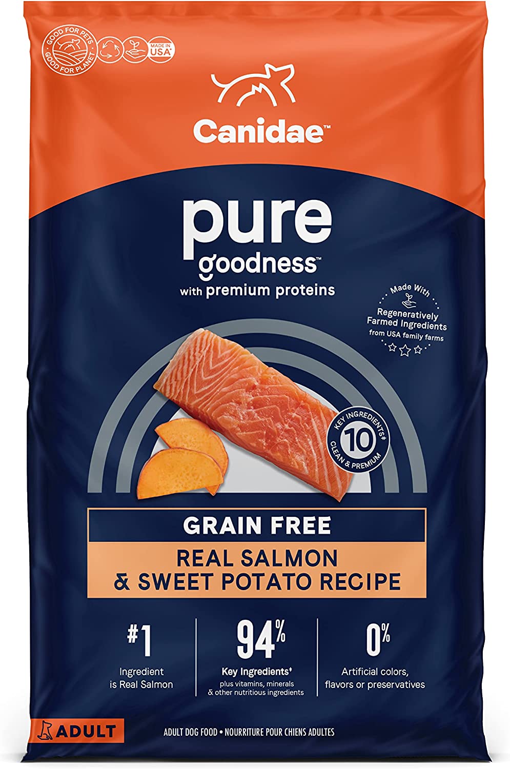 22-Lbs Canidae Pure Limited Ingredient Premium Adult Dry Dog Food (Real Salmon & Sweet Potato Recipe, Grain Free) $41.25 w/ S&S + Free S&H