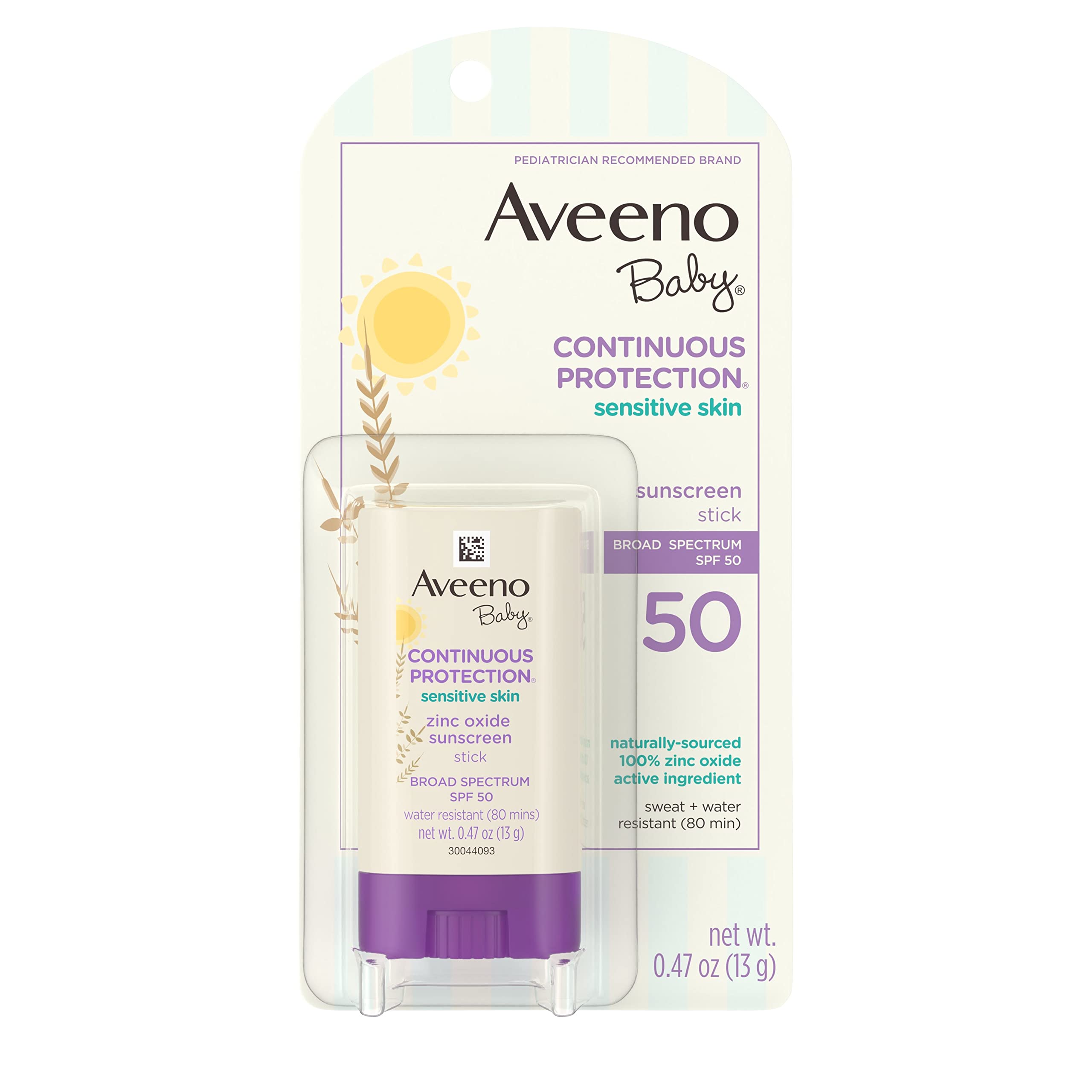 0.47-Oz Aveeno Baby Continuous Protection Mineral Sunscreen Stick (Broad Spectrum SPF 50) $5.95 w/ S&S + Free Shipping w/ Prime or on $25+