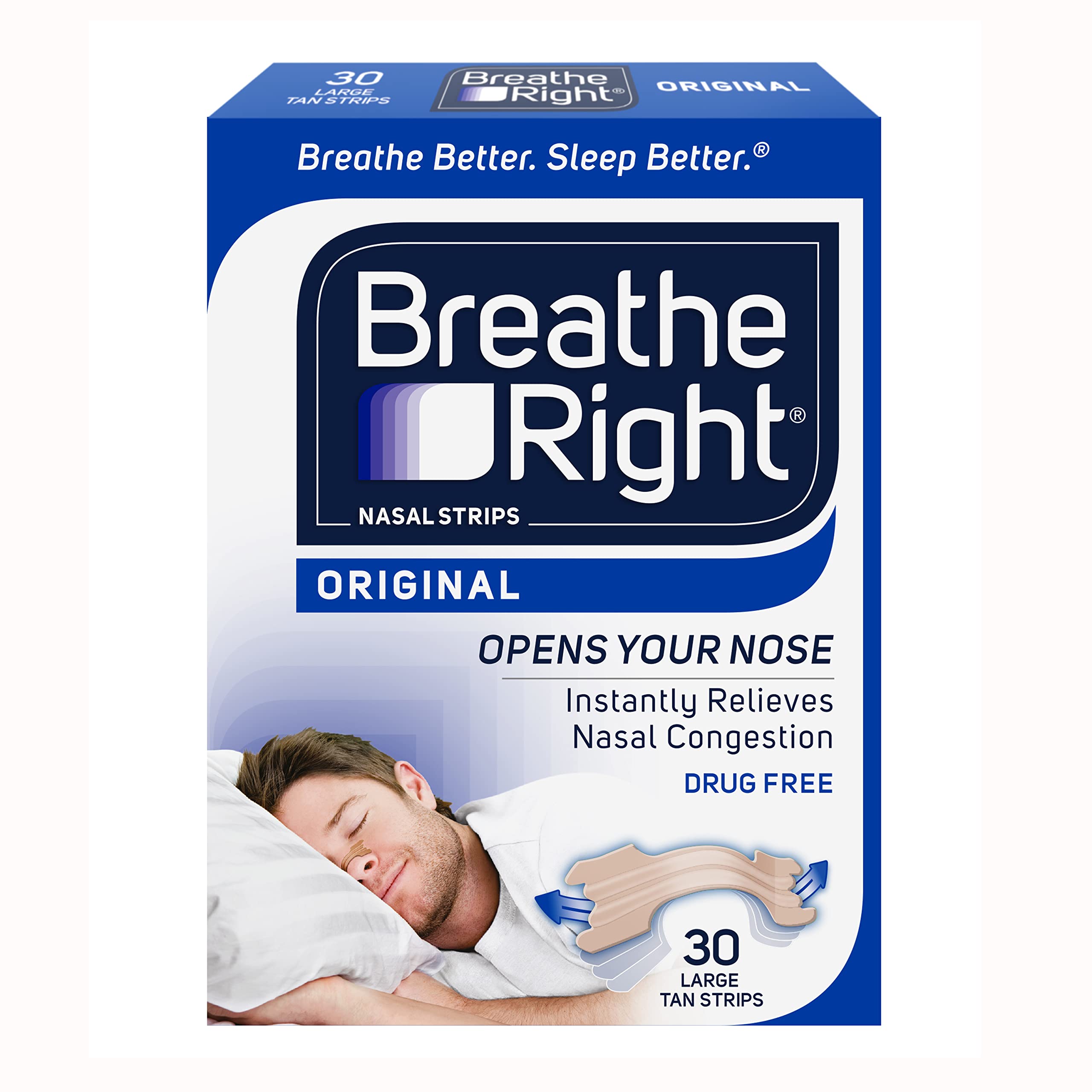 30-Pack Breathe Right Nose Strips (Original) $7.70 w/ S&S + Free Shipping w/ Prime or $25+