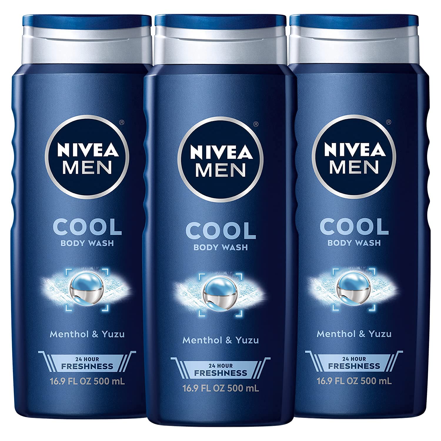 3-Pack 16.9-Oz Nivea Men Cool Body Wash (Menthol & Yuzu) $7.90 w/ S&S + Free Shipping w/ Prime or on $25+
