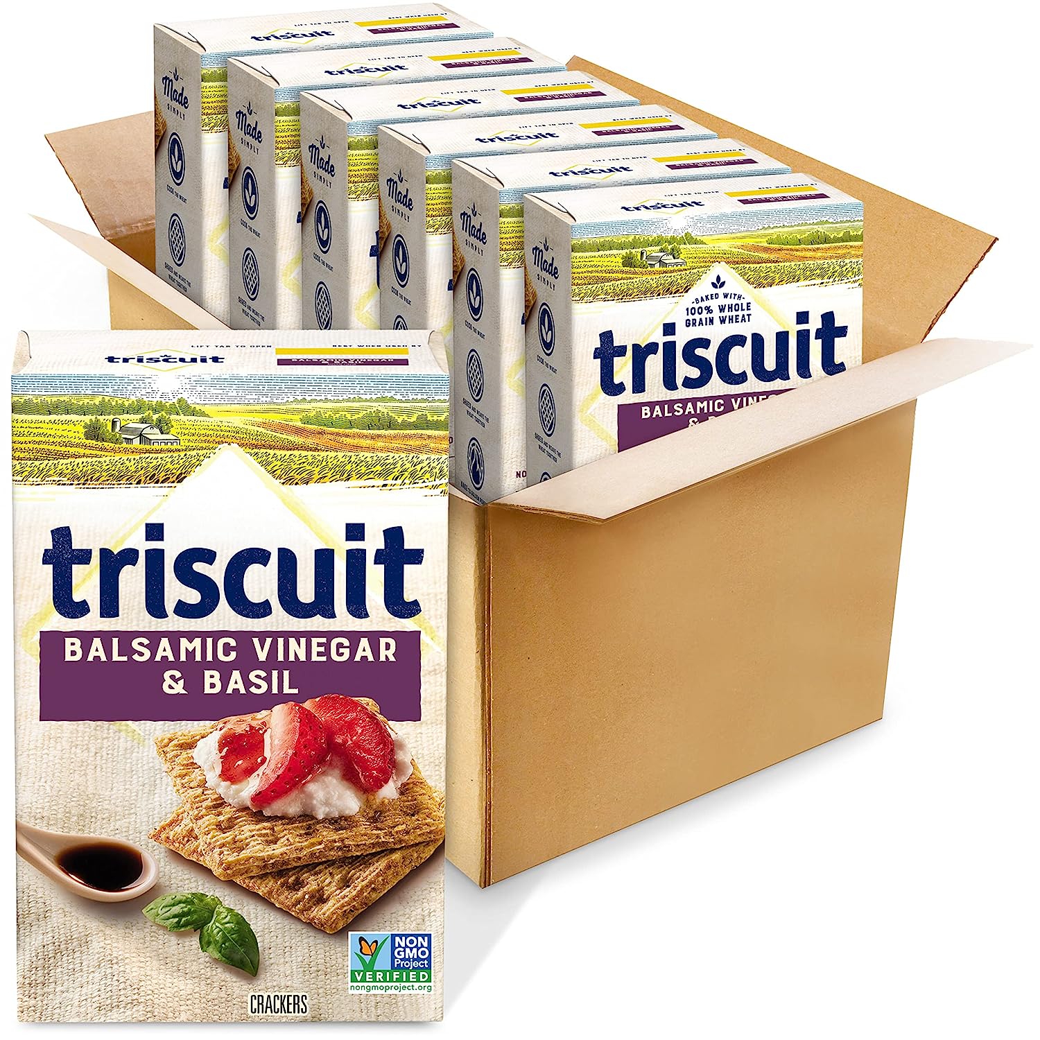 6-Pack 8.5-Oz Triscuit Non-GMO Whole Grain Crackers (Balsamic Vinegar & Basil or Hint of Salt) $11.35 w/ S&S + Free S&H w/ Prime or $25+