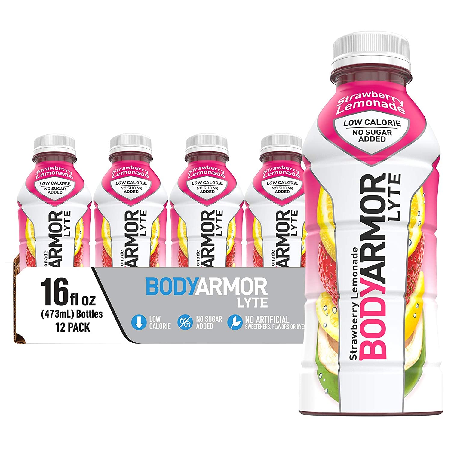 12-Pack 16-Oz BODYARMOR LYTE Sports Drink w/ Potassium-Packed Electrolytes (Strawberry Lemonade) $9 w/ S&S + Free Shipping w/ Prime or on $25+