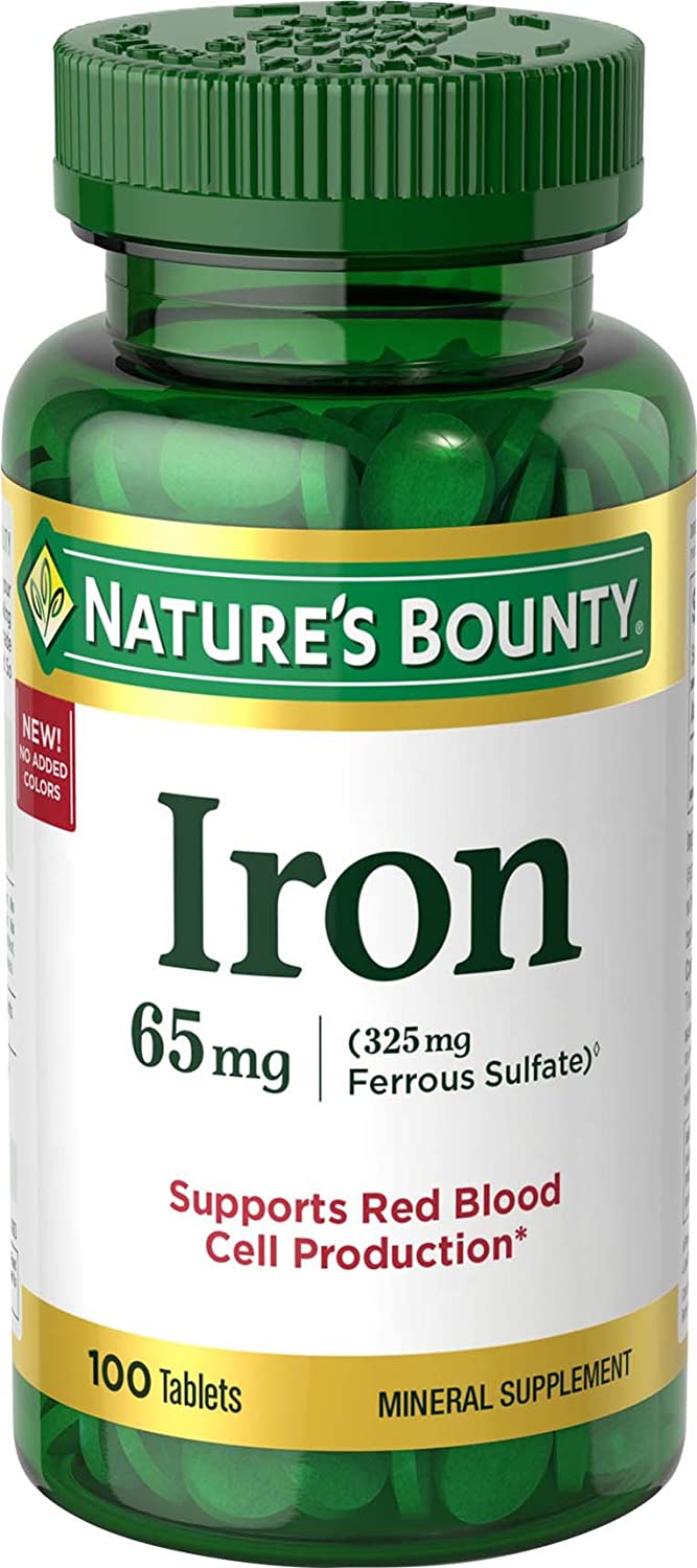 100-Ct Nature's Bounty Iron Supplements (65mg) 2 for $5.20 w/ S&S + Free Shipping w/ Prime or on $25+