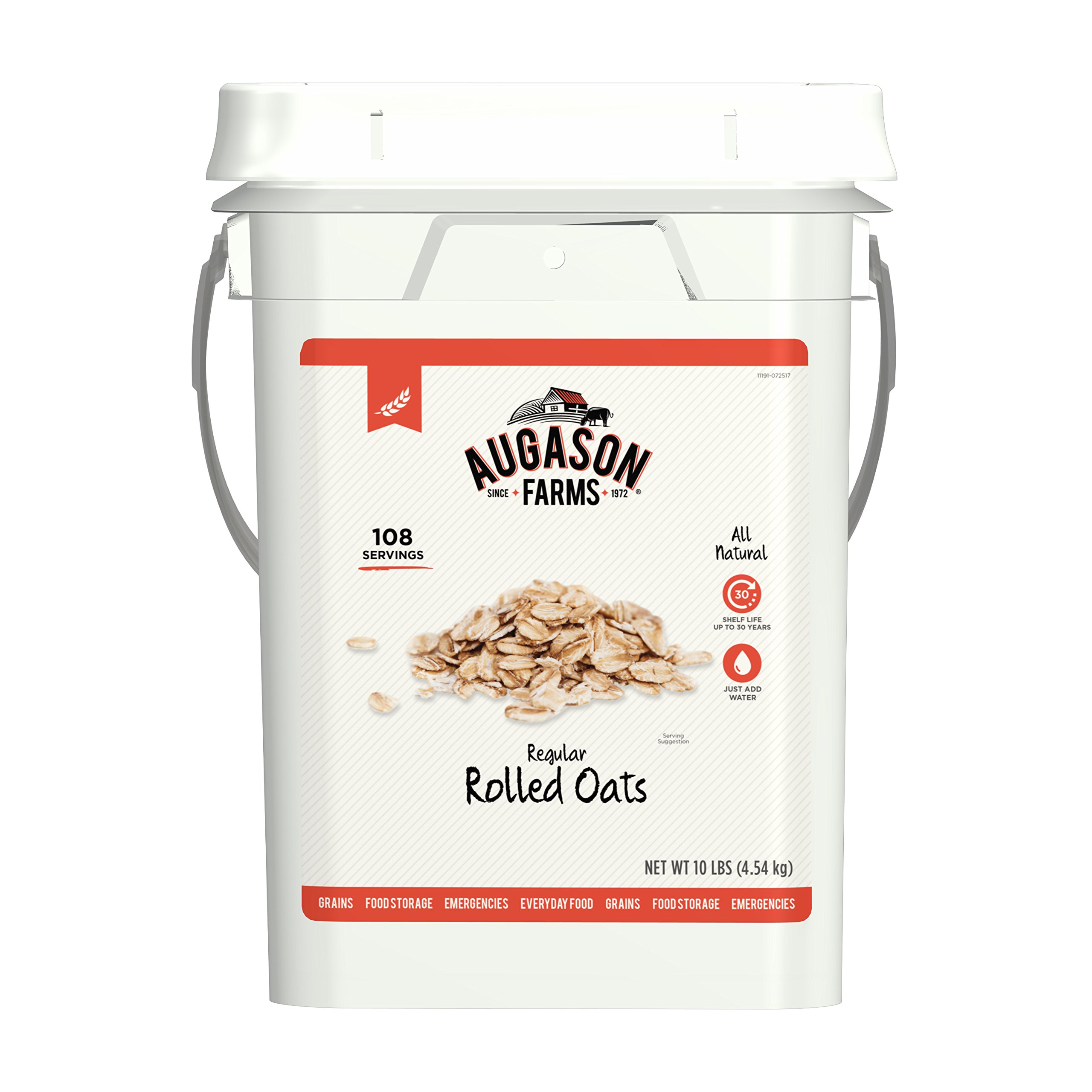 10-Lbs Augason Farms Regular Rolled Oats Emergency Food Storage (108 Servings) $20.60 & More + Free Shipping w/ Prime or on $25+
