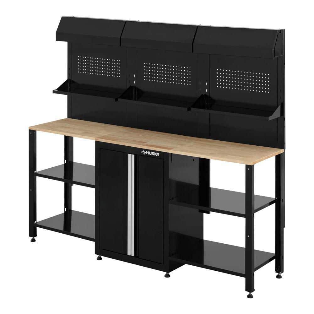 Husky 9-Piece Ready-to-Assemble Steel Garage Workstation (Black)