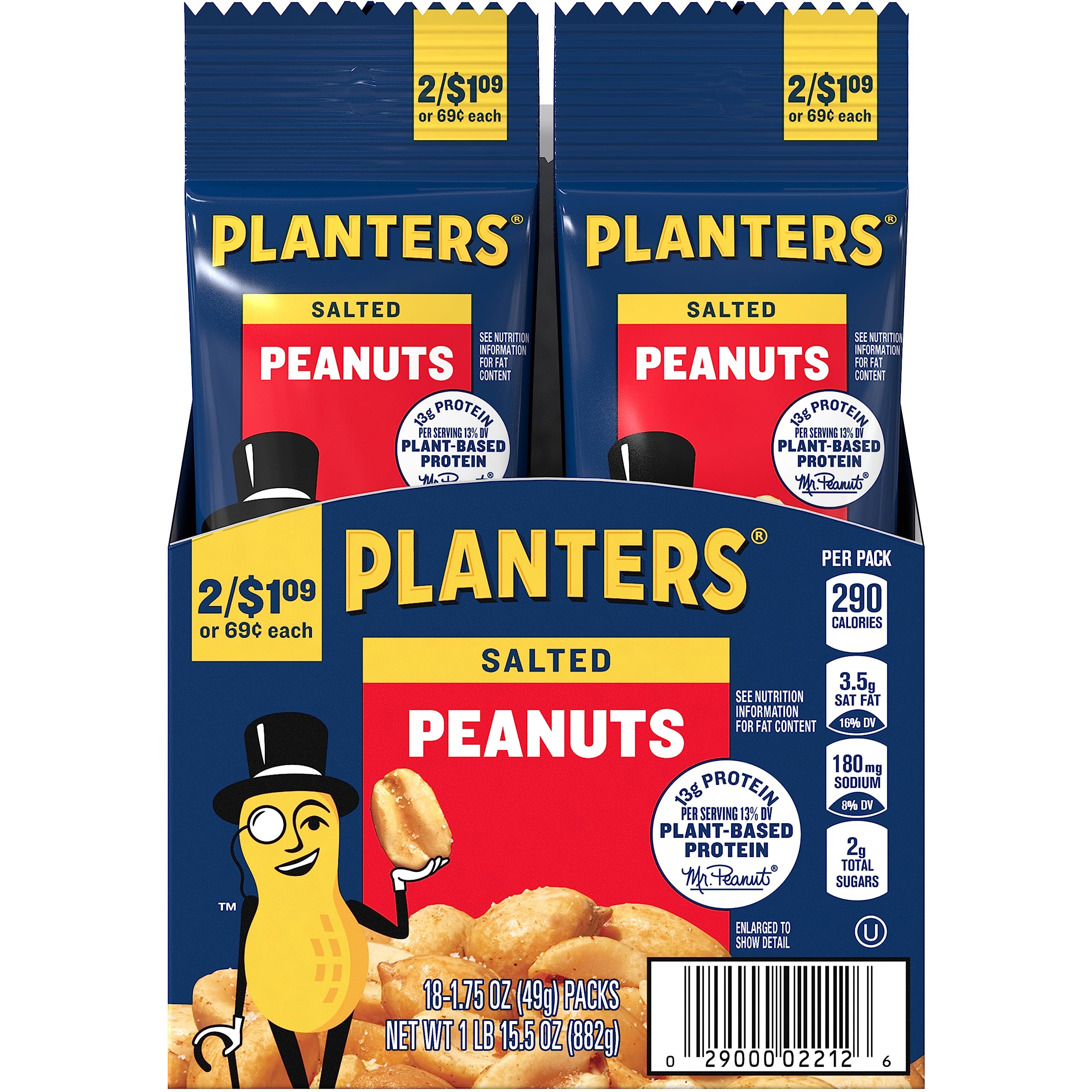 18-Pack 1.75-Oz PLANTERS Salted Peanuts $9.15 + Free Shipping w/ Prime or on $25+