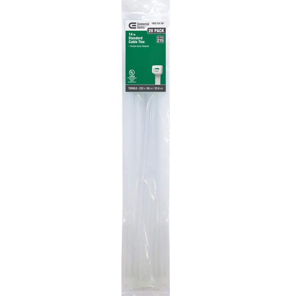 20-Pack 14" Commercial Electric Cable Ties (Natural) $2.49 + Free Shipping
