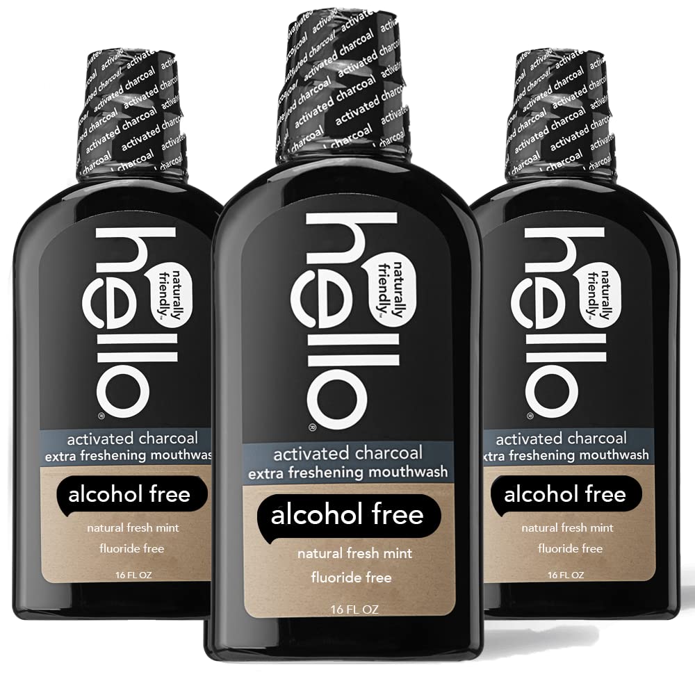 3-Pack 16-Oz Hello Activated Charcoal Extra Freshening Mouthwash $10 w/ S&S + Free Shipping w/ Prime or on $25+