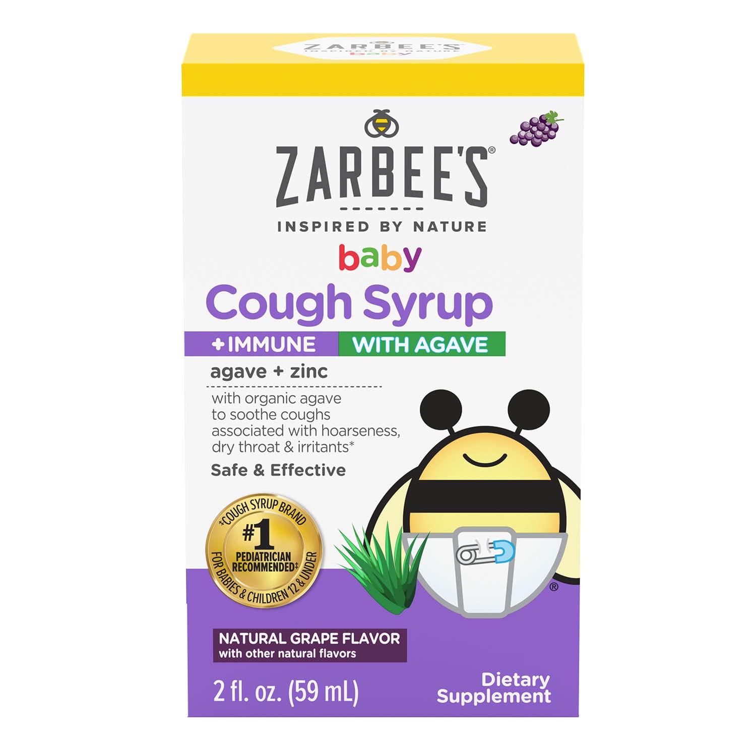 2-Oz Zarbee's Baby Cough Syrup + Immune with Organic Agave + Zinc (Grape) $3.85 w/ S&S + Free Shipping w/ Prime or on $35+