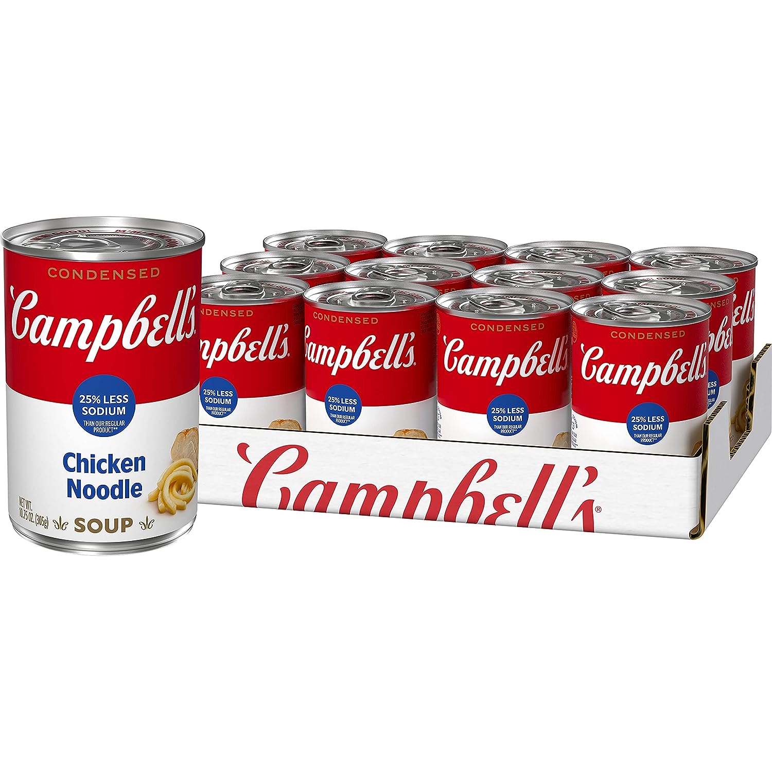 12-Pack 10.75-Oz Campbell's Condensed 25% Less Sodium Chicken Noodle Soup Cans $10.32 w/ S&S + Free Shipping w/ Prime or $35+