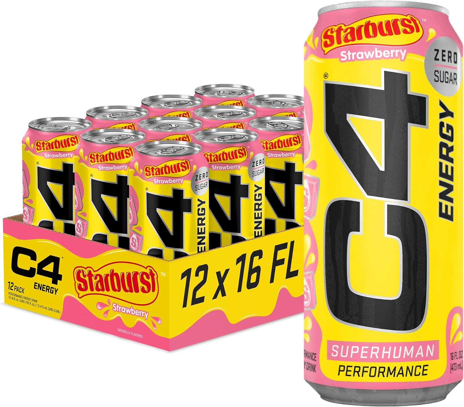 *BACK* 12-Pack 16-Oz Cellucor C4 Sugar Free Energy Drink (Starburst Strawberry) $16.45 w/ S&S + Free S&H w/ Prime or $35+