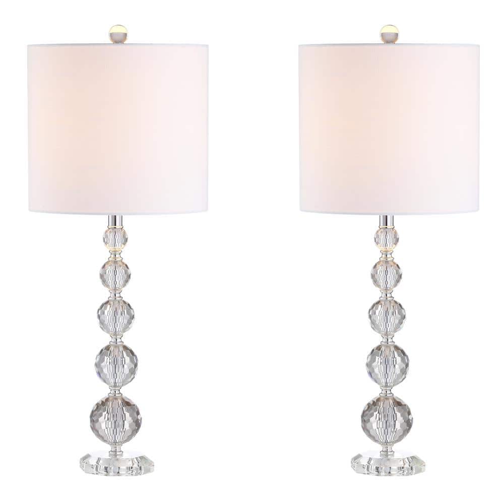 Set of 2 JONATHAN Y Nala 28.5" Crystal Table Lamp w/ Shade (Clear/Chrome) $66.95 & More + Free Shipping