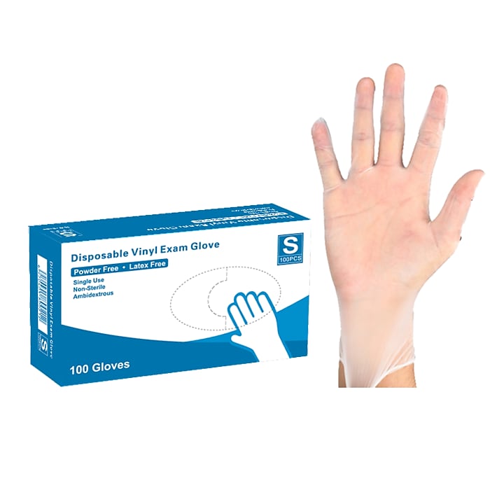 100-Count Powder Free Vinyl Exam Gloves (Latex Free, Small) $2 at Staples w/ Free Store Pickup