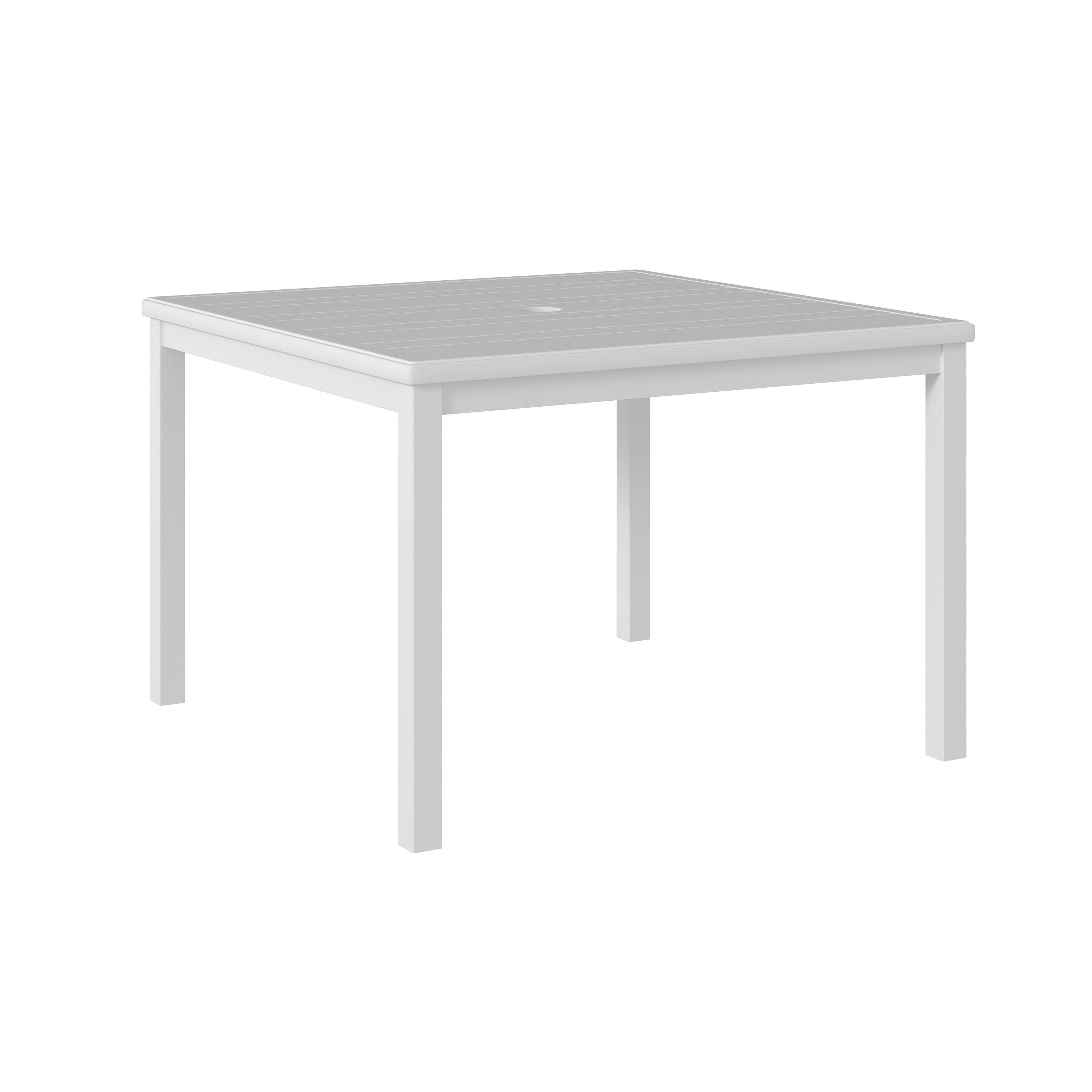 42" W x 42" L allen + roth Alton Square Outdoor Dining Table w/ Umbrella Hole $86.80 + Free Shipping