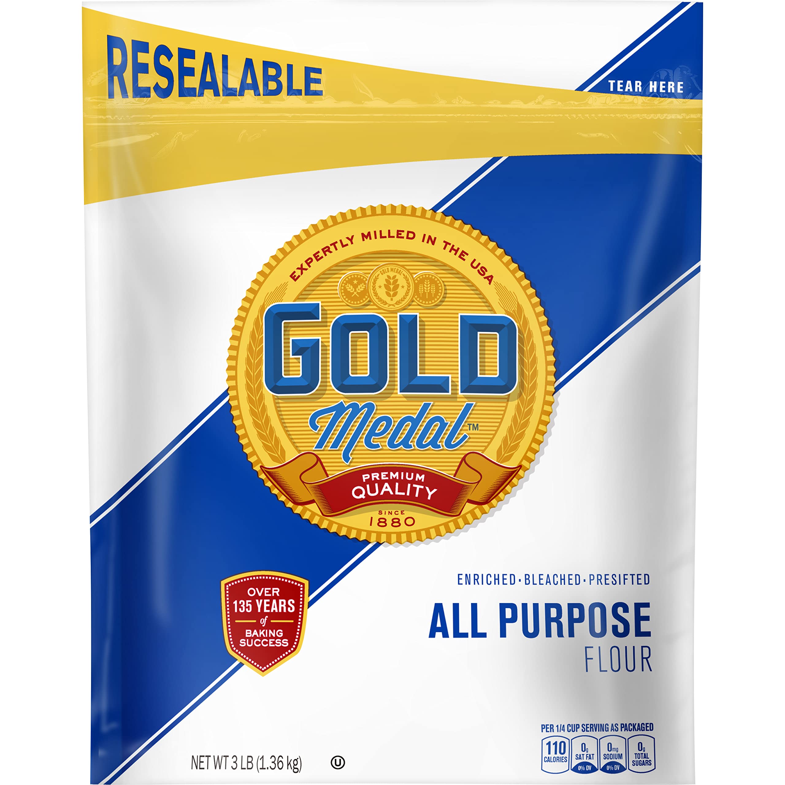 3-Lbs Gold Medal All-Purpose Flour (Resealable Bag) $2.25 + Free Shipping w/ Prime or on $35+
