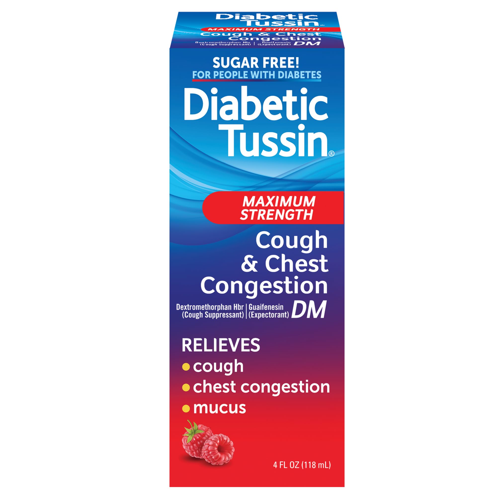 4-Oz Diabetic Tussin DM Maximum Strength Cough and Chest Congestion Relief Liquid Cough Syrup (Berry) $5.95 w/ S&S + Free Shipping w/ Prime or on $35+