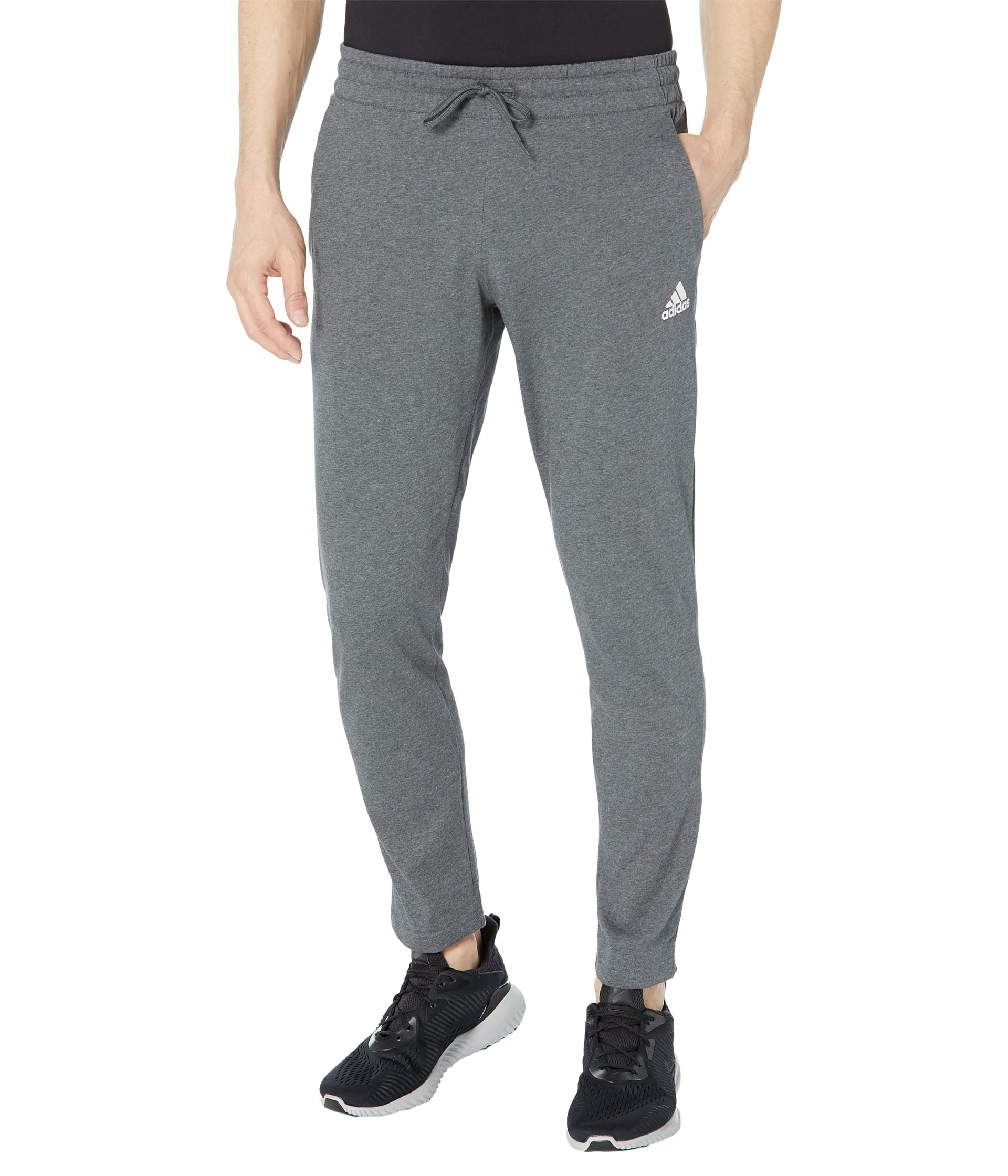 adidas Men's Essentials Single Jersey Tapered Open Hem Pants (Medium or ...