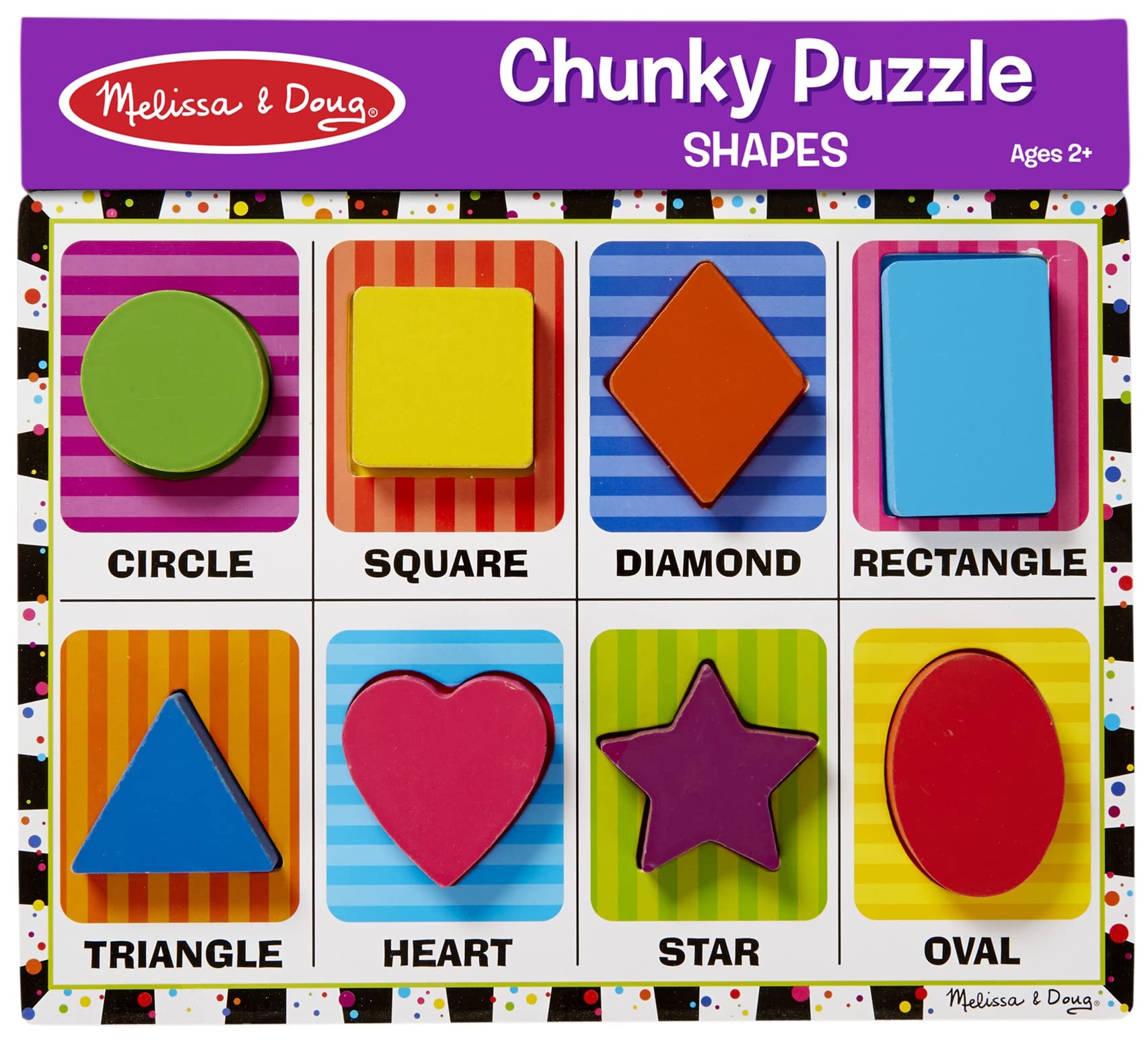 8-Piece Melissa & Doug Shapes Wooden Chunky Puzzle $5 + Free Shipping w/ Prime or on $35+