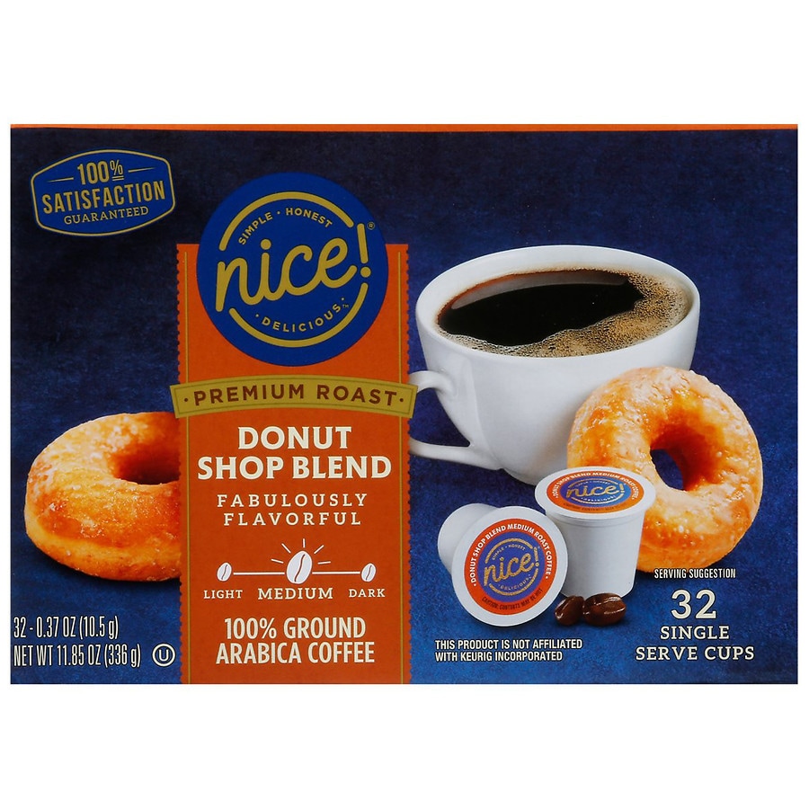 32-Count Walgreens Nice! Coffee K-Cup Pods (Donut Shop Blend or French Roast) $5.40 + Free Store Pickup on $10+