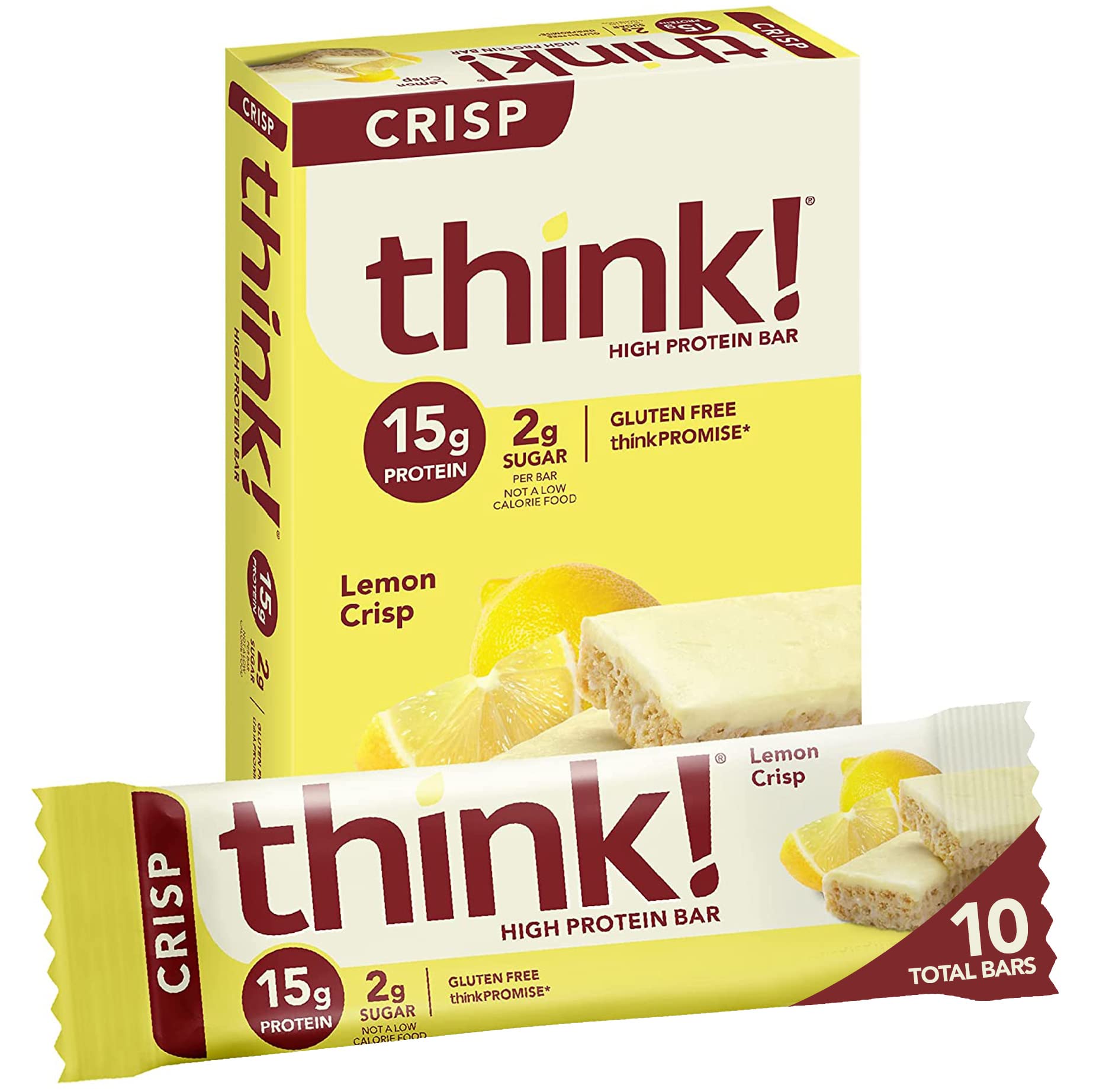 10-Count 1.48-Oz think! Protein Bars (Lemon Crisp) $10.60 w/ S&S + Free Shipping w/ Prime or on $35+