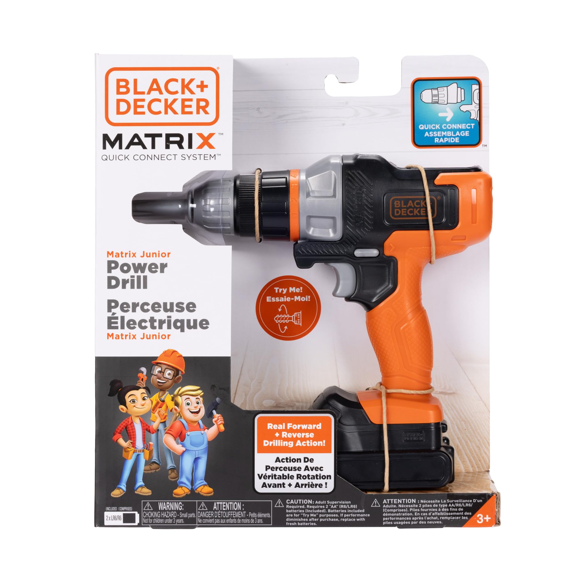 BLACK+DECKER Matrix Jr. Power Drill Kids Tools Play Toy w/ Forward & Reverse Drilling Action $10 + Free Shipping w/ Prime or on $35+