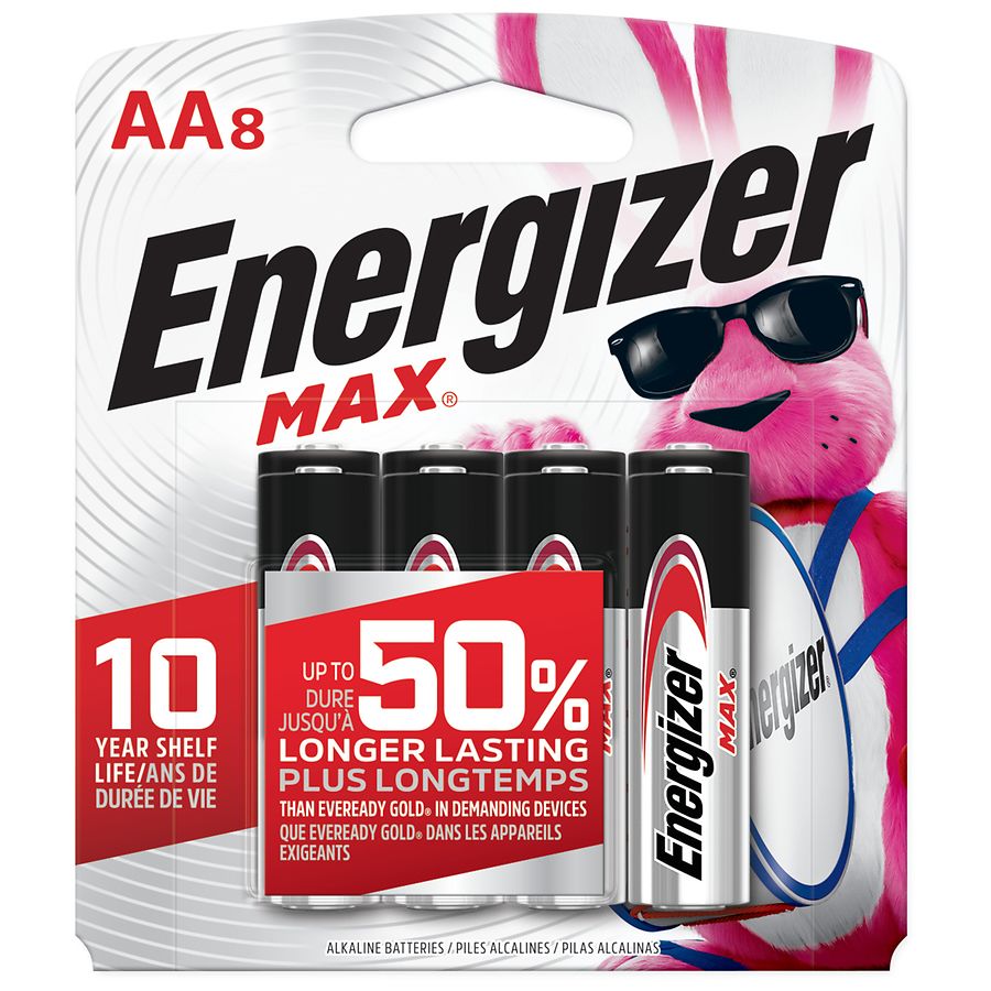 8-Pack Energizer Max Alkaline Batteries (AA or AAA) $5.75 & More at Walgreens w/ Free Store Pickup on $10+