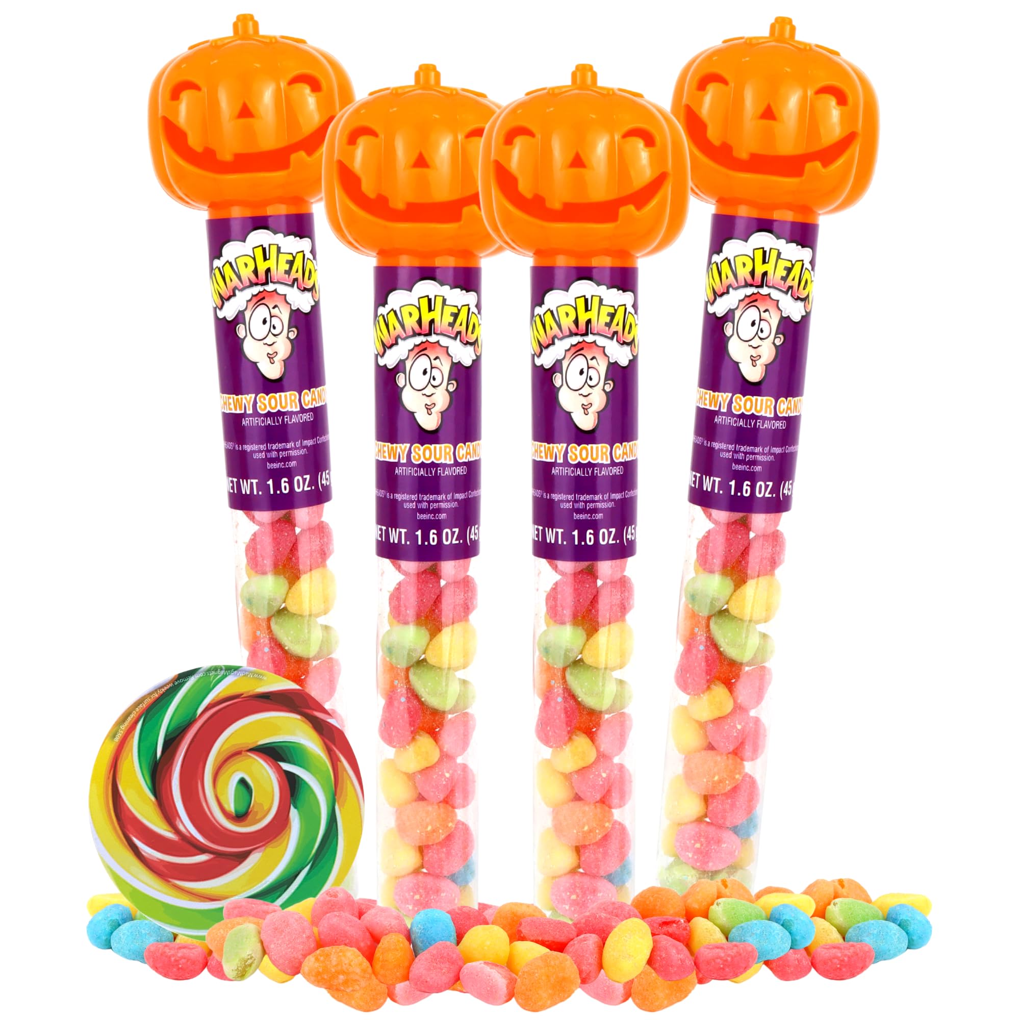 4 pack 1 6 oz warhead extreme sour halloween candies assorted fruit