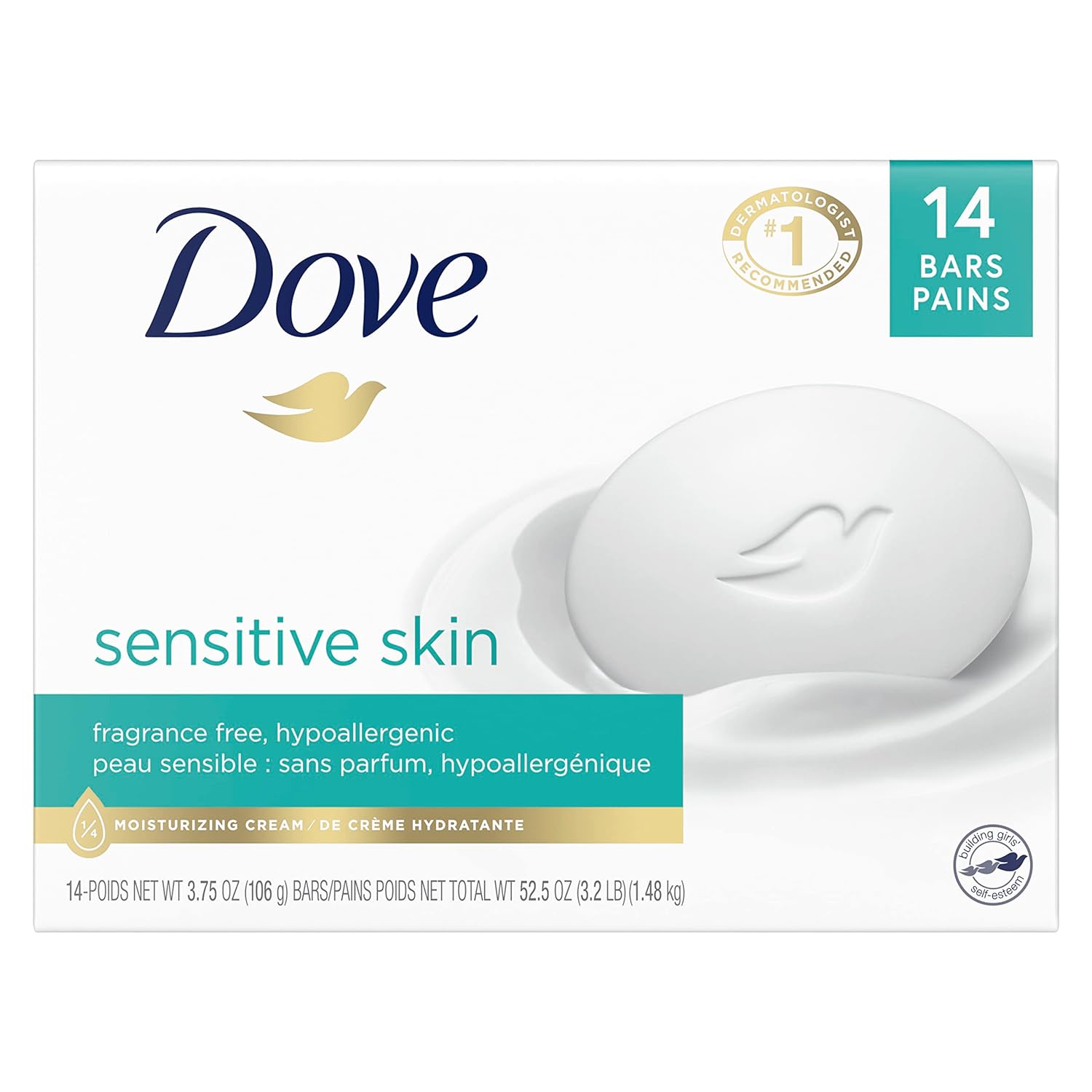 14-Count 3.75-Oz Dove Beauty Bar (Sensitive Skin) $10.20 w/ S&S + Free Shipping w/ Prime or on orders over $35