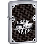 Zippo Harley-Davidson Pocket Lighter (Satin Chrome Carbon Fiber) $13.60 &amp; More