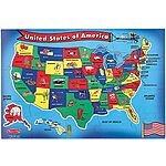 Walmart+ Members: 51-Piece Melissa & Doug USA Map Floor Puzzle $6.15 + Free Shipping