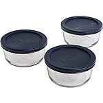 3-Pack Anchor Hocking 2-Cup Round Glass Food Storage Containers w/ Lids $6.35 + Free S&amp;H w/ Prime or $25+
